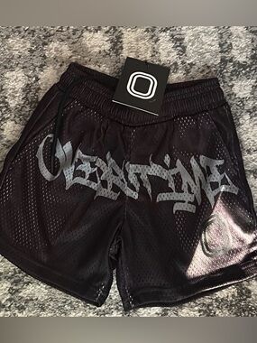 Boys vandal grafiti Mesh black Drawstring Shorts